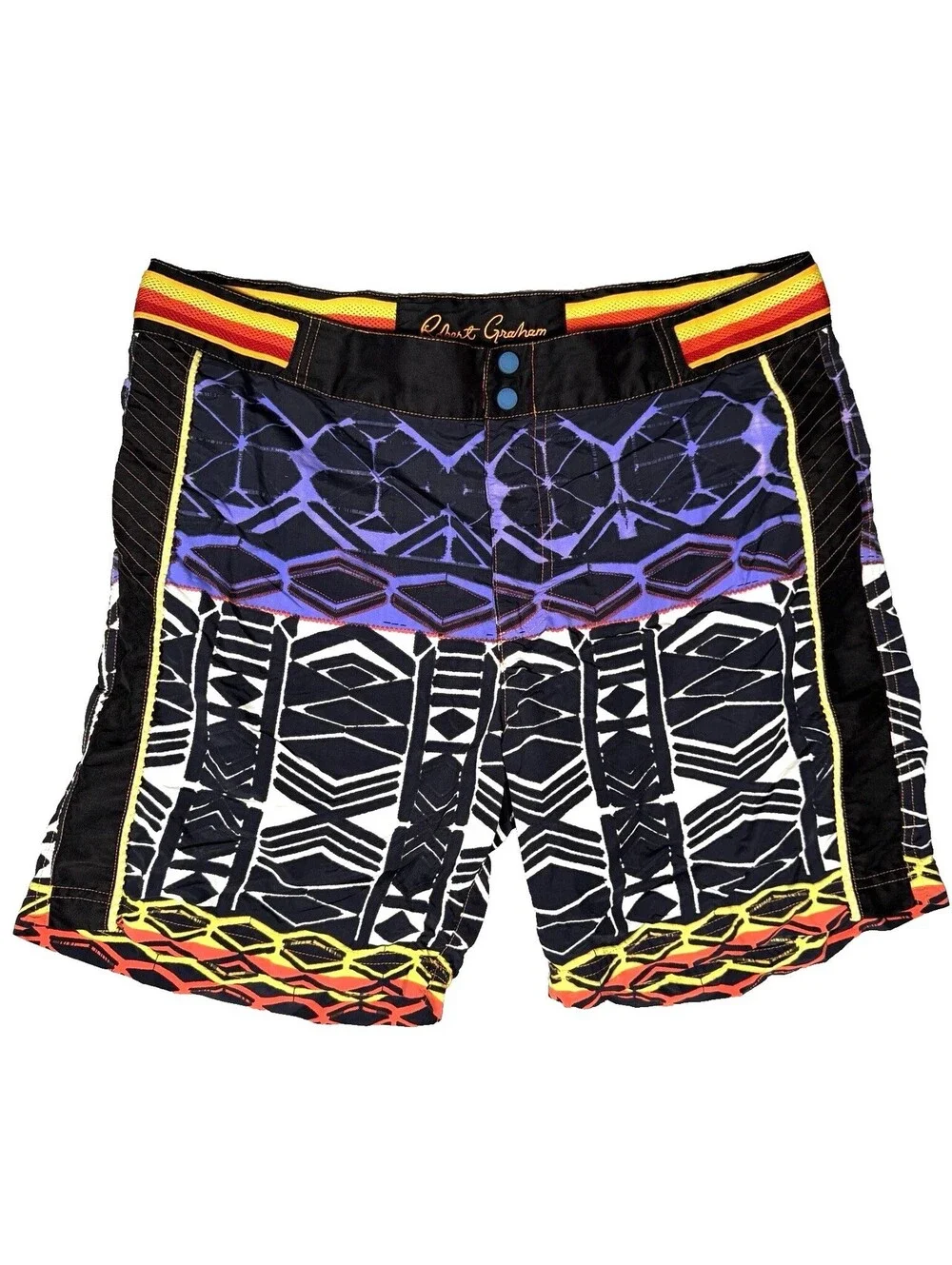 Robert Graham Swim Trunks Board Shorts Multicolor Medium With Pockets Lined